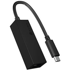 ICY BOX Ethernet Adapter - 1000 Mbit/s - USB-C - Zwart