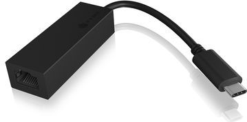 ICY BOX Ethernet Adapter - 1000 Mbit/s - USB-C - Zwart