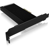 ICY BOX NVMe M.2 SSD naar PCIe 4.0 X4 met aluminium koellichaam, adapterkaart voor Key-M met USB C, IB-PCI208-HS