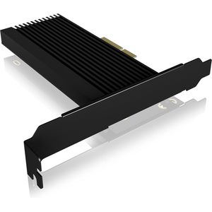 ICY BOX NVMe M.2 SSD naar PCIe 4.0 X4 met aluminium koellichaam adapterkaart voor Key-M met USB C IB-PCI208-HS