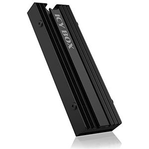 ICY BOX 60951 M.2 koellichaam voor PS5, past op M.2 SSD (2280), 10mm hoogte, 3x thermisch pad, zwart