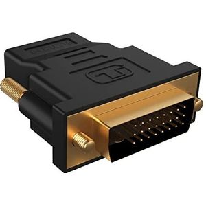 ICY BOX DVI naar HDMI-adapter - perfect voor docking stations (IB-DK2241AC), PC's en monitoren, bidirectionele DVI-D naar HDMI, tot 4K 60Hz, 60983