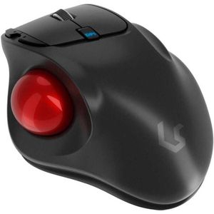 KeySonic Draadloze Trackball-muis, Ergonomisch, Draadloos, Precieze & Gemakkelijke Duimbediening, 2,4 GHz USB-aansluiting, voor Windows & Mac, KSM-6101RF-EGT