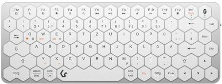 KeySonic KSK-5020BT-S toetsenbord Bluetooth QWERTZ Duits Aluminium, Wit