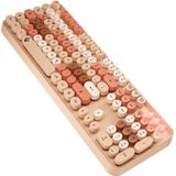 KeySonic KSKM-8200M-RF toetsenbord Inclusief muis Kantoor RF Draadloos QWERTZ Duits Beige, Bruin, Roze