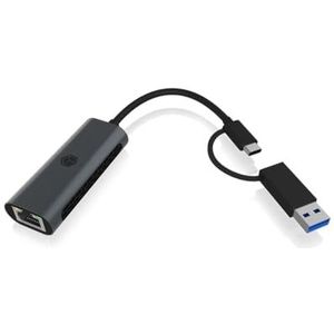 IcyBox IB-LAN301-C3 Adaptateur USB Type-A ou Type-C® vers 2.5 Gigabit Ethernet LAN