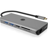 ICY BOX USB-C Docking Station - USB 3.2 Gen 1 - Grijs