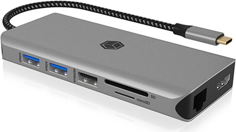 ICY BOX USB-C Docking Station - USB 3.2 Gen 1 - Grijs