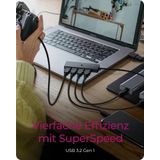 ICY BOX - IB-HUB1424-C3 - USB 3.0 HUB - 4 x USB-A-poorten - Zwart - Robuust Ontwerp