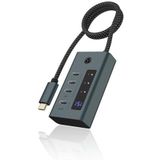 ICY BOX IB-HUB1454-C31 USB 3.2 Gen 1 (3.1 Gen 1) Type-C 10000 Mbit/s Blauw, Grijs