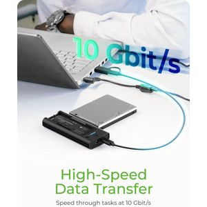 ICY BOX - Dockingstation - NVMe M.2 SSD en SATA - USB-C 3.2 Gen2x1 - Zwart