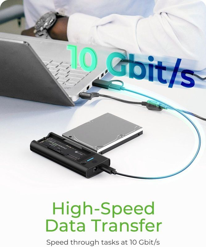 ICY BOX - Dockingstation - NVMe M.2 SSD en SATA - USB-C 3.2 Gen2x1 - Zwart