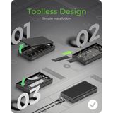 Icy Box - IB-2817M-C32 - Harddisk Behuizing - Zwart - Voor Twee M.2 PCIe NVMe SSD's