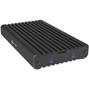 Icy Box - IB-2817M-C32 - Harddisk Behuizing - Zwart - Voor Twee M.2 PCIe NVMe SSD's
