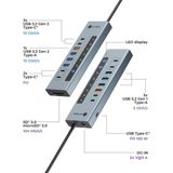 Icy Box - IB-HUB1742CR-C2PD - Docking Station - Zwart - USB-C en USB-A met 11 Havens