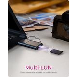 Icy Box - IB-CR204-CU3 - Geheugenkaartlezer - Zwart - USB-C 3.2 Gen 1