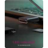 Icy Box - IB-CR204-CU3 - Geheugenkaartlezer - Zwart - USB-C 3.2 Gen 1