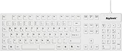 KeySonic Industrie Tastatur, USB-kabelgebunden, wasserdicht, staubdicht (IP68), Silikon, KSK-8030 IN (DE)