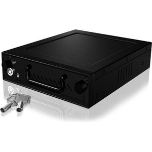ICY BOX IB-148SSK-B, Wechselrahmen für 3,5/2,5 SATA I/II/III & SAS HDD, Lüfter 5.25 inch HDD-inbouwframe