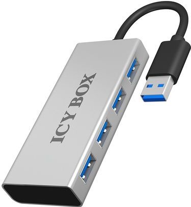 ICY BOX - IB-AC6104 - 4-Port USB 3.0 Hub - Aluminium - Tot 5 Gbit/s