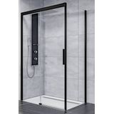 Ben IMotion Douchedeur - Schuifdeur - Links - 120x206 cm - Antikalk - Mat Zwart - Veiligheidsglas