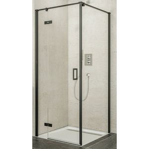 Ben Meteora zijwand incl. antikalk 90x200cm mat zwart