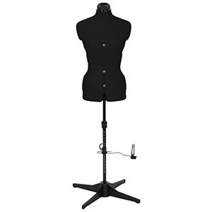 Sewing Online Adjustable Dressmakers Dummy, in Black Fabric with Hem Marker, Dress Form Size 10 to 16 - Pin, Measure, Fit and Display your Clothes on this Tailors Dummy - 023816-Black