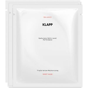 KLAPP - Hyaluronic Multi Level Performance - Gezichtsmasker - 3 Stuks - Triple Action Hydratatie