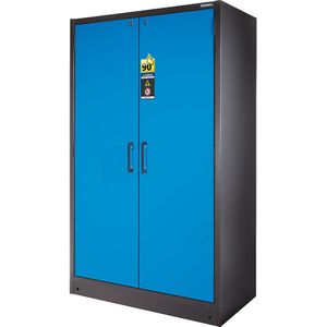eurokraft pro Brandveiligheids-opslagkast voor gevaarlijke stoffen type 90, 2-deurs, 3 legborden, deuren lichtblauw