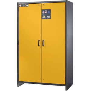 asecos Brandveilige opslagkast voor gevaarlijke stoffen, type 30, 2-deurs, breedte 1164 mm, goudgeel