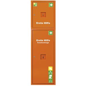 SÖHNGEN Hulpzuil conform DIN 13169, signaaloranje, h x b x d = 1680 x 490 x 200 mm, met vulling en eerste hulp koffer