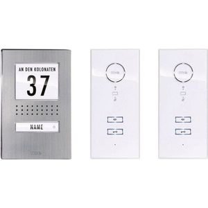 m-e modern-electronics 41139 Complete set voor Deurintercom Kabelgebonden Eengezinswoning RVS, Wit