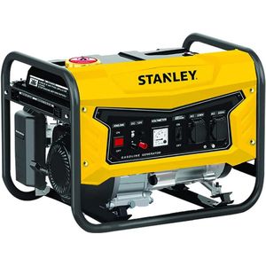 Stanley Generator 2400 W 4-takt motor 6,5 PS 196 cm3 tank 15 l spanningsregelaar AVR stopcontacten 2 x 230 V