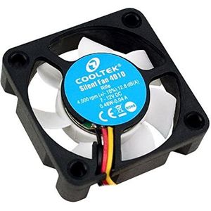 Cooltek Silent Fan 4010 pc-behuizing ventilator – ventilatoren, luchtverhitters en radiatoren (pc-behuizing, ventilator, 4 cm, 4000 rpm, 12,8 dB, 9,3 m³/h)