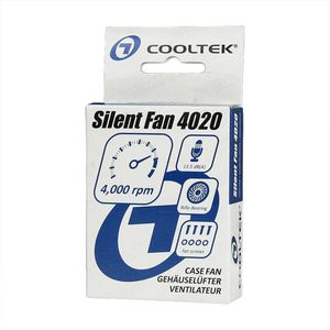Cooltek Silent Fan 4020 PC-ventilator Zwart, Wit (b x h x d) 40 x 20 x 40 mm