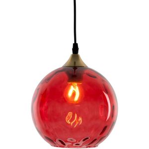 Holländer Hanglamp Roma 1-lamp glazen kap rood