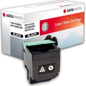 AGFAPHOTO, Toner, Zwarte tonercartridge (Alternatief voor: Lexmark 80C0X10, Lexmark 800X1)