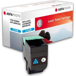 AGFAPHOTO, Toner, Cyaan tonercartridge (Alternatief voor: Lexmark 80C0X20, Lexmark 800X2) (C)