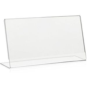 5 x Vitadisplays® DIN lang DL reclamestaander/L-standaard (liggend formaat), tafelstandaard als L-standaard transparant van originele plexiglas (5-pack)