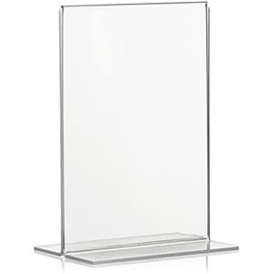 5 stuks DIN A6 reclamedisplays, T-standaard, T-standaard in staand formaat, tafelstandaard van origineel plexiglas