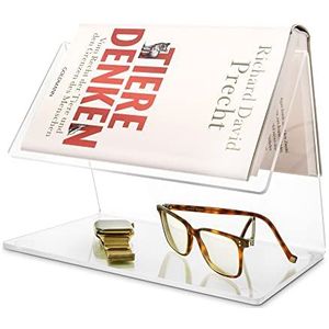 Boekenstandaard van transparant plexiglas – mooie boekenhouder voor bioboek, leesstandaard voor nachtkastje of kookboek