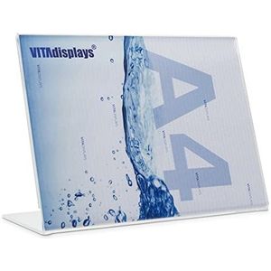 10 stuks reclamedisplay DIN A4 in L-vorm in liggend formaat transparant en stabiel, lepelhouder van plexiglas 3 mm met anti-slip noppen voor een goede grip