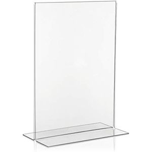 5 x T-reclamestandaard DIN A4, T-houder, tafelstandaard, display van acrylglas van origineel plexiglas
