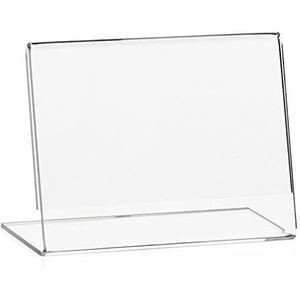 10 stuks VITAdisplays DIN A7 reclamestandaard L in liggend formaat, prijsstandaard, prijsstandaard (10,5 x 7,4 cm), transparant van origineel Plexiglas® (10 stuks)