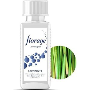 Florage 100 ml sauna-infusie LEMONGRAS - 50 jaar ervaring als Duitse geurfabriek, zeer zuinig opgietmiddel voor de sauna, veel infusiegeuren, veganistisch en zonder dierproeven, ook als set