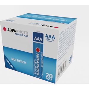 AgfaPhoto alkalinebatterijen Plus Micro AAA LR03 (1,5 V, 20 stuks) �– lange levensduur – ideaal voor afstandsbedieningen, speelgoed, camera's en meer – thuis of professioneel gebruik.