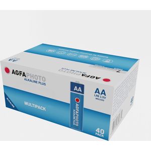 AgfaPhoto Alkalinebatterijen Plus Mignon AA LR6 (1,5 V, 40 stuks) – lange levensduur – ideaal voor afstandsbedieningen, speelgoed, camera's en meer – betrouwbare en constante prestaties