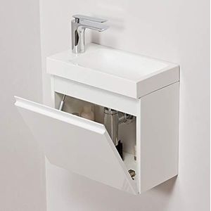 Quentis Badmöbel Gasten-toiletset Faros 40 cm, wastafel met onderkast (wit glanzend)
