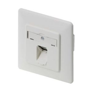 Metz Connect 1307371002-I Netwerkdoos Inbouw (in muur) Inzet met centraalstuk en frame CAT 6 1 poort Zuiver wit