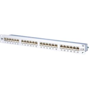 Metz Connect BTR E-DAT patchpaneel 24x8(8) 1U Cat.6 met LSA-aansluitklemmen geanodiseerd aluminium, Server accessoires, Zilver